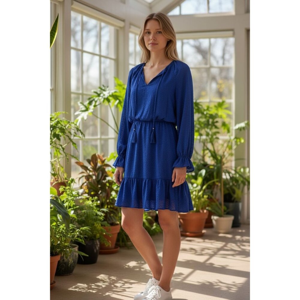 TRINA TURK Women Blue Dress SMALL